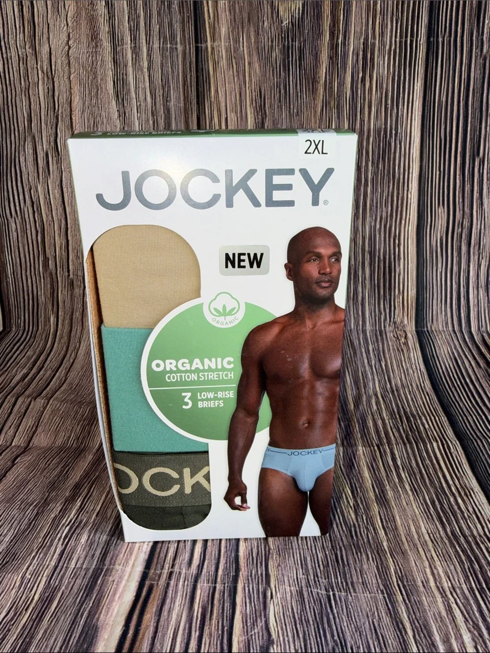 Jockey Men’s Organic Cotton Stretch Low-Rise Briefs 3-Pack XXL New